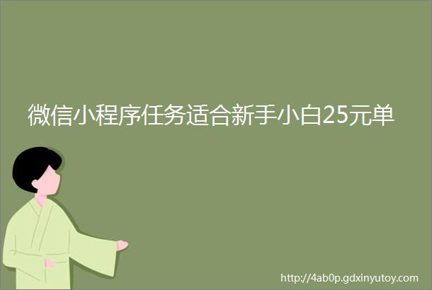 微信小程序任务适合新手小白25元单